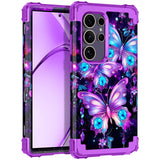 Rancase for Galaxy S24 Ultra Case,Three Layer Heavy Duty Shockproof Protection Hard Plastic Bumper +Soft Silicone Rubber Protect
