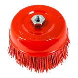 AES Industries 6 Round Nylon Filament 80 Grit Silicon Carbide Abrasive Bristle Surface Prepping Cup Brush with 5/811 Thread M
