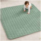 Comfy Cubs Square Kids Play Mat - 56 x 56 inches Soft Quilted Baby Floor Mat with Non-Slip Bottom - Plush Design for Toddlers' P