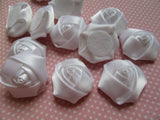 YYCRAFT Pack of 30 Satin 4d Rose 1.5 Craft Wedding Bride-White