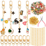 Tondiamo 286 Pcs Gold Keychain Making Kit Bulk Bag Charm Kit 120 Charms 20 Keychain Clips with Key Ring Swivel Snap Hook Lobster