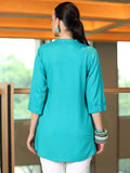 Libas Women'S Straight Tunics (58215_Rama Turquoise Blue Turquoise Blue S