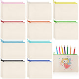 Shappy 20 Pcs Canvas Zipper Pouch Bags Pencil Pouch Bulk Canvas Makeup Bags Blank Pencil Case Cotton Cosmetic Case for Travel DI