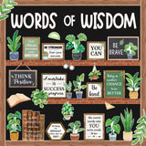Mooliwe 57 Pcs Plant Bulletin Board Set Inspirational Flower Bulletin Board Decoration Positive Cutout Classroom Decoration for