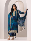 Libas Women'S Silk Chiffon Kurta Sets (99081O_Teal_Xl)