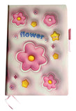 Attractive Flower Hard Cover Single Ruled 160 Pages Small A6 Size Diary Notebook