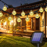 Lezonic Solar String Lights Outdoor Waterproof,50LED Solar Crystal Globe Lights,8 Mode 7M/24Ft Outdoor Solar Powered String Ligh