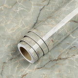 LACHEERY Large Size 160 x 36 inch Marble Grey Green Contact Paper Decorative Self Adhesive Wallpaper Removable Wallpaper Stick a