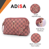 Adisa Women Girls Checks Cross Body Sling Bag (Sl5157-Pin),Pink,,B0F717PC8C