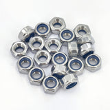 20Pcs M10 x 1.25mm Nylon Insert Hex Lock Nuts, 304 Stainless Steel Locknuts,Silver Tone (M10x1.25)