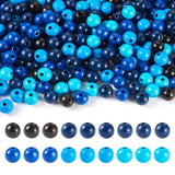 Elecrelive 240Pcs Mix Blue Round Wooden Beads 16mm Colorful Natural Wood Spacer Loose Beads for Bracelet Necklace Craft Home Par