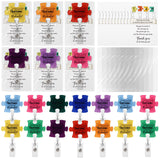 ReliThick 18 Set Christmas Employee Appreciation Gifts Puzzle Piece Badge Reel Retractable ID Badge Clip Holder with Thank You C