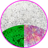GMMA UV Pony Beads for Bracelet Plastic Beads for Jewelry Making Glow in The Dark Beads Color Changing Beads Sunlight Beads 6x9m