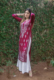 Gosriki Women'S Rayon Blend Straight Chikankari Embroidered Kurta (Victoria Pink-Gs_5Xl_Beige_Xxxxx-Large),Pink,5,B0D1Y5TWM4