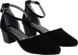 Shoetopia Women'S & Girl'S Black Solid Block Heels Pumps-Eu37,Black,4,B09HPMP6TZ