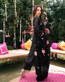 Anni Designer Women'S Rayon Blend Floral Straight Kurta With Pant & Dupatta (Roka Rani_Black_Small),Black,S,Rayon Blend,Regular,