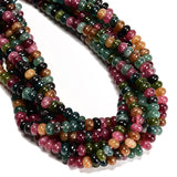 JM Design 5x8mm Multi Color Tourmaline Color Dyed Jade,Smooth Rondelle Loose Beads for Jewelry Making Craft DIY Necklace Bracele