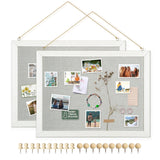DOLLAR BOSS Cork Boards with Linen 2-Pack 16X 12 Cork Board for Walls White Wood Framed Small Bulletin Board Hanging Pin Boa