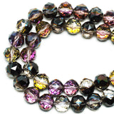 DIQIO 4mm Sparkle Faceted Round Crystal Beads (93-97pcs, Magenta Black)