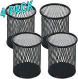 4 Pack Black Pen Holder Mesh Pencil Holder for Desk Office Pen Organizer