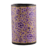 BABA ART AND CRAFTS Paper Mache Pen and Pencil Holder Handcrafted Hand Painted Elegant Floral Designs 5 Inches Purple