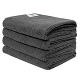 SOFTSPUN Microfiber Cleaning Cloths, 40x60cms 4 pcs Towel Set 340 GSM Grey Highly Absorbent Lint and Streak Free Multipurpose Wa