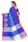 Om Sai Latest Creation Soft Cotton Silk Foil Print Saree For Women Banarasi Saree Under 449 2021 Beautiful For Women Saree (Blue & Pink)