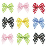 VIVIQUEN Mini Satin Ribbon Bows Ribbon Flowers 25mm x 26mm Appliques DIY Craft for Sewing, Scrapbooking, Wedding, Gift (Gingham