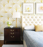 Safiyya 393x17.3 Peel and Stick Wallpaper Gold and White Wallpaper Geometric Stripe Contact Paper Self Adhesive Removable Wallpa