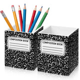 Sherr 2 Pcs Wood Pencil Holder, Pen Holders for Classroom