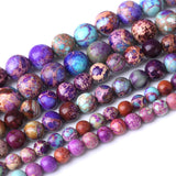 32PCS 12MM Natural Galaxy Sea Sediment Jasper Stone Beads Energy Healing Beads for DIY Jewelry Bracelet Necklace Making for Jewe