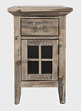 Jofran Inc. Rustic Shores Farmhouse Usb Charging End Table With Storage, Grey Wash