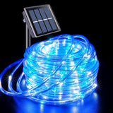 YEGUO 66ft 200 LED Halloween Solar Rope Lights Outdoor Waterproof, Red String Lights for Outside, 8 Modes Fairy Lights in Clear