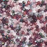 Songxi 1000pcs 4mm/6mm/8mm Purple Glass Beads for Jewelry Making, 10 Style 3 Size Crystal Beads for Bracelets Jewelry Making, Sp