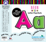 Barker Creek Letter Pop-Outs, 4 Neon, Multicolor Designer Letters for Bulletin Boards, Breakrooms, Reception Areas, Signs, Displ