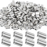 Yaocom 200 Pcs 3/32 Aluminum Crimping Loop Sleeve Cable Crimp Ferrules Wire Rope Sleeves for Diameter Wire Rope and Cable Line