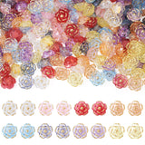 Cheriswelry 160Pcs Acrylic Flower Bead Colorful Floral Loose Spacer Beads Camellia Flower Bracelet Bead 17.5x8.5mm for Earring N