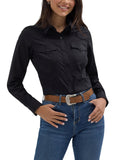 Wrangler Western Womens Retro ButtonDown Shirt, Black