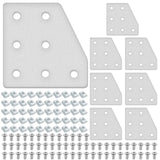 Seekliny 8pcs 2040 L Corner Bracket Joining Plate T Slotted Accessories 7-Hole 2040 Hardware Connector 2040 with T Nuts and Scre