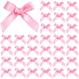 100PCS Tinkrstuff Pink Mini Bows for Crafts, 1.5*2 Fabric Small Bows for Decoration,Satin Ribbon Tiny Bow for Clothes Ornament,