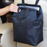 Ginsco New Leak-Proof Travel Car Trash Bag, 3.5 Gallons Large Capacity Hanging Car Trash Can with Hook and Loop Lid and Handle,