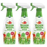 Veggie Wash Organic Fruit & Vegetable Wash, Certfied Organic Produce Wash and Cleaner, 16Fluid Ounce, Pack of 3