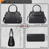 Adisa Gold Square Handbag Shoulder Bag For Women And Girls With Sling Belt (Ad4081-Bla),Black,,B0DSJ6VYN6