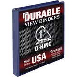 Samsill Durable 1 Inch Binder, Made in The USA, D Ring Binder, Customizable Clear View Cover, Midnight Blue, Holds 225 Pages
