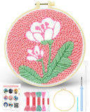 Fiveizero Yarn Punch Needle Craft Kit For Beginners,Flower Needle Punch Kit