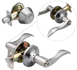 Berlin Modisch Entrance Lever Door Handle (for Office and Front Door) Reversible for Right and Left Side and a Single Cylinder d