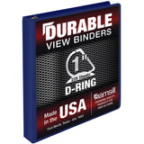 Samsill Durable 1 Inch Binder, Made in The USA, D Ring Binder, Customizable Clear View Cover, Dark Blue, Holds 225 Pages