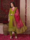 Anni Designer Women'S Rayon Viscose Printed Straight Kurta With Pant & Dupatta (Subhi Mehandi-Vks04_Xxl_Mehandi_Xx-Large),Mehandi,2XL,,,