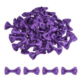 MECCANIXITY 100pcs Dark Purple Bow Ties 1.2 x 0.6 Mini Bowknot for Crafting Little Satin Bows Bulk for DIY Sewing Scrapbooking W