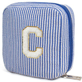 KOTORA Personalized Initial Makeup Bag | Blue Cosmetic Travel Bag | 11 12 13 14 15 16 Years Old Gifts Graduation Teacher Gifts B